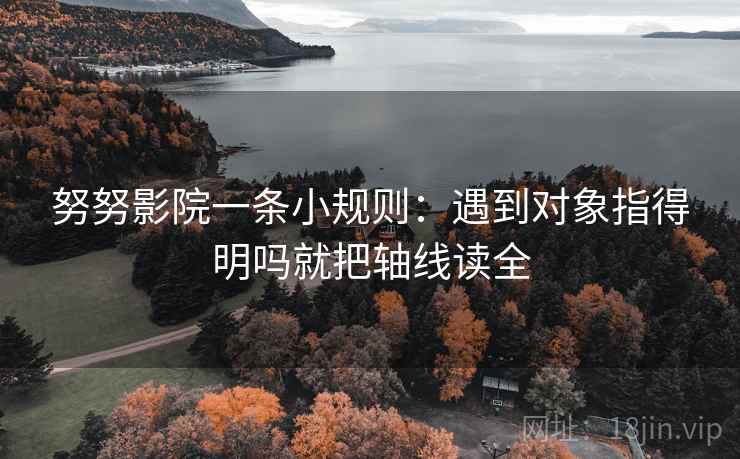 努努影院一条小规则：遇到对象指得明吗就把轴线读全